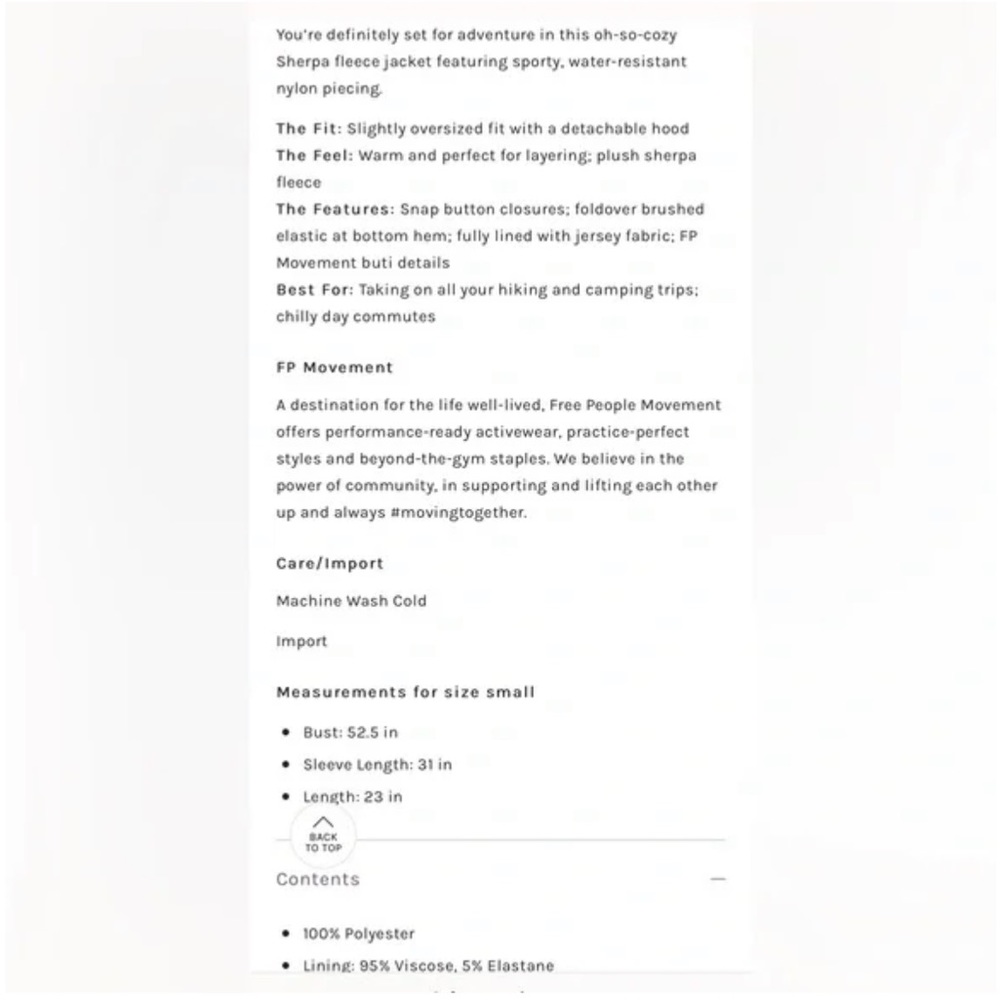 NWOT FP Movement Adventure Awaits Fleece Sherpa Jacket in Orangeade - XS - Picture 6 of 6